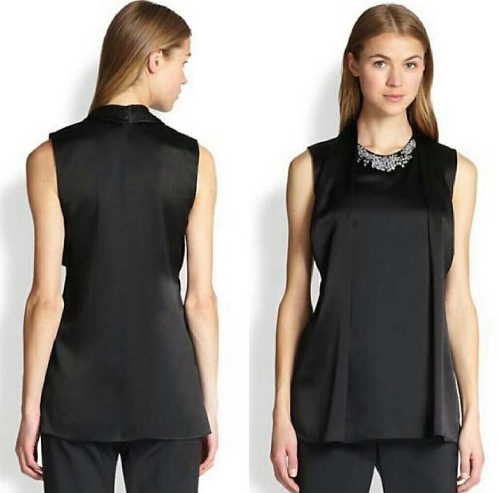 3.1 Phillip Lim Draped Front Sleeveless Top Size 2 Embellished